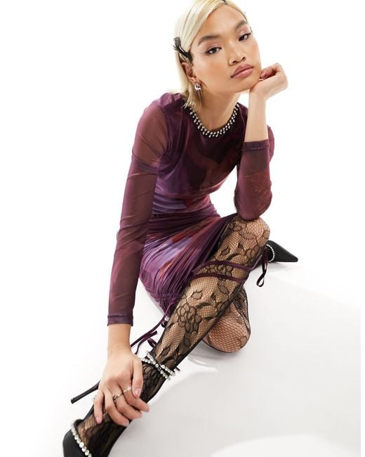 Labelrail Purple X Dyspnea Renaissance Rodeo Mesh Multiway Adjustable Length Dress And Skirt