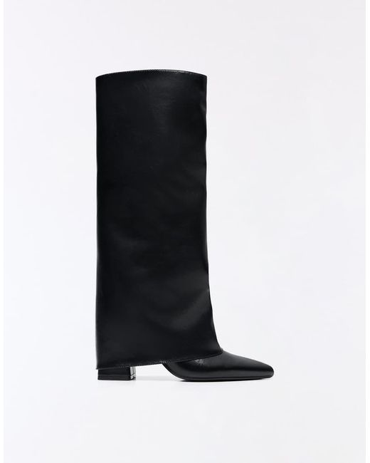 Bershka Black Trouser Heel Boots