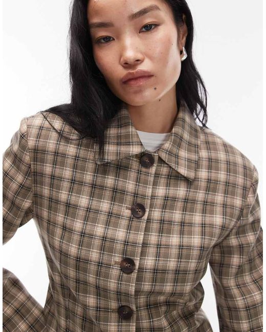 ASOS Gray Neat Fit Cropped Collared Jacket