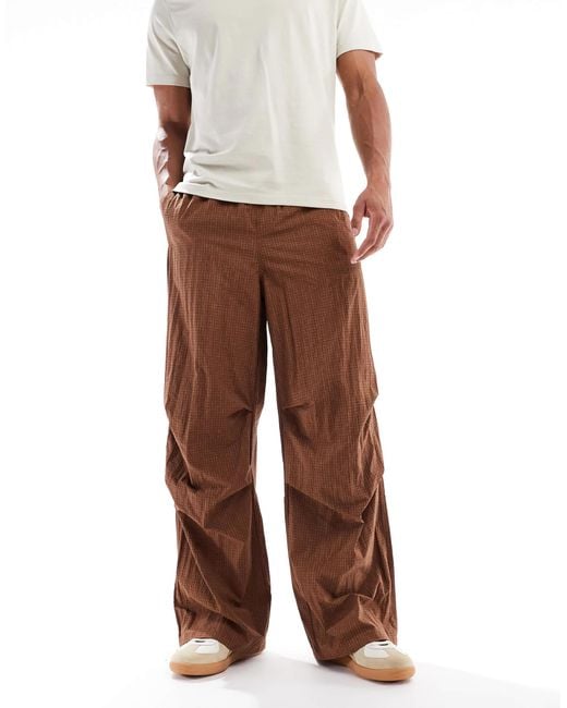 ASOS Brown baggy Pull On Pants for men