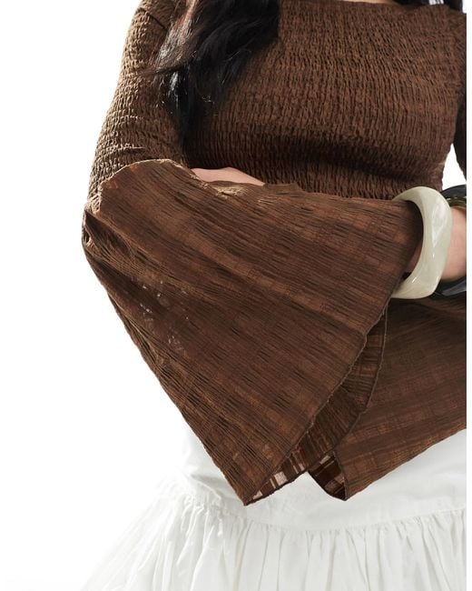 ASOS Brown – gesmoktes oberteil