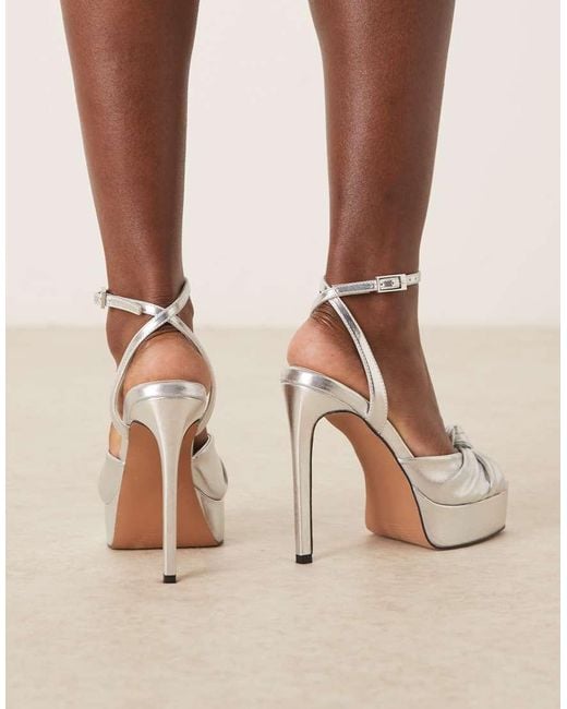 ASOS Natural Nova Knot Platform High Heel Sandals