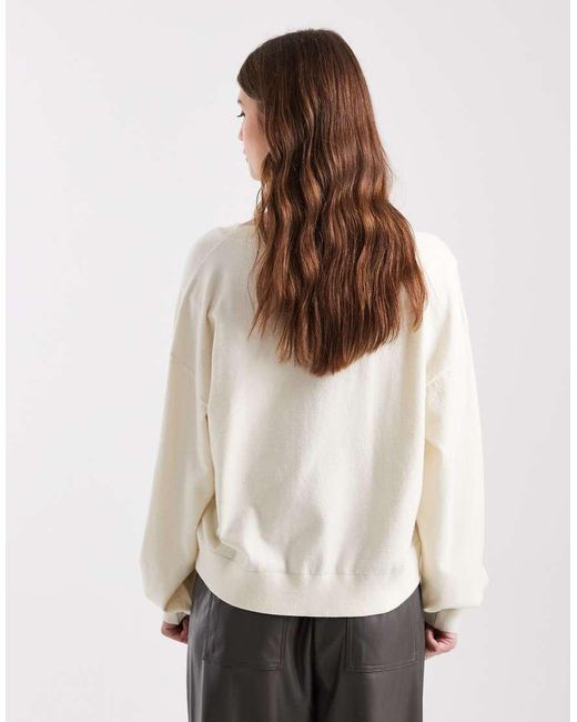 ASOS White Fine Knit Soft V Neck Jumper