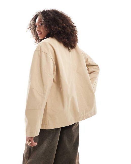 ASOS Natural Clean Cord Collar Barn Jacket