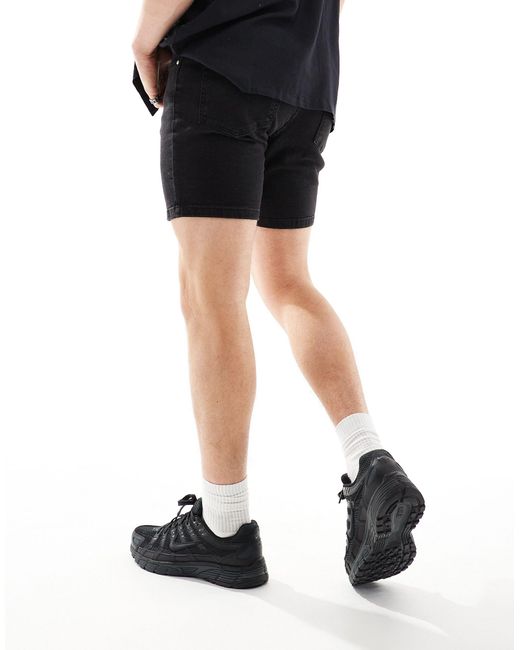 Pantalones cortos vaqueros negro lavado ASOS de hombre de color Black
