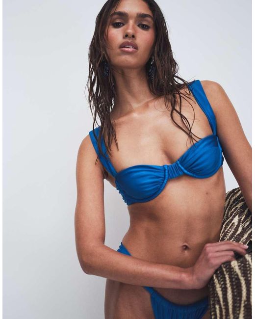 VDM The Label Blue Underwire Bikini Top