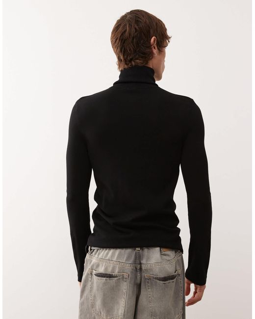 Collusion Black Soft Knitted Roll Neck for men