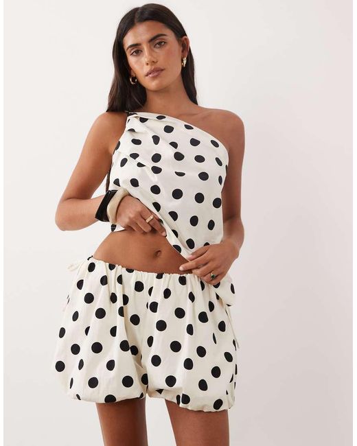 ASOS White Bubble Hem Tie Side Shorts