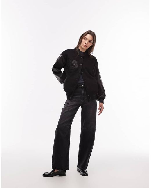 AllSaints Black Versity Bomber