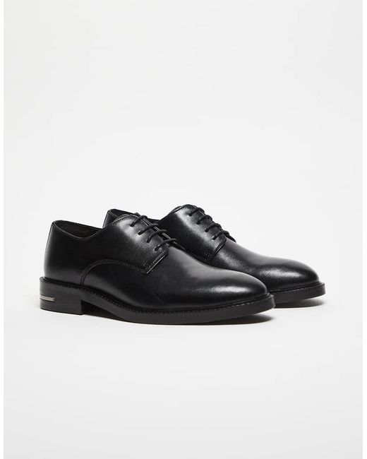 Zapatos Negros Con Cordones De Cuero Oliver De Walk London de hombre de color Black