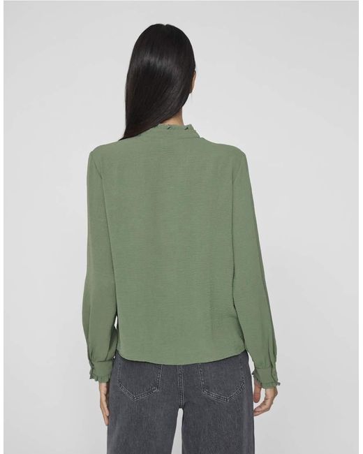 Top A Maniche Lunghe Color Alloro di Vila in Green