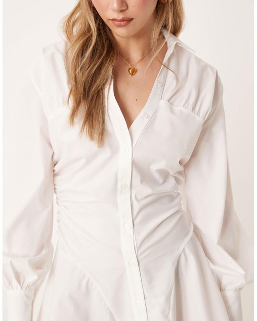 ASOS Natural – mini-hemdblusenkleid