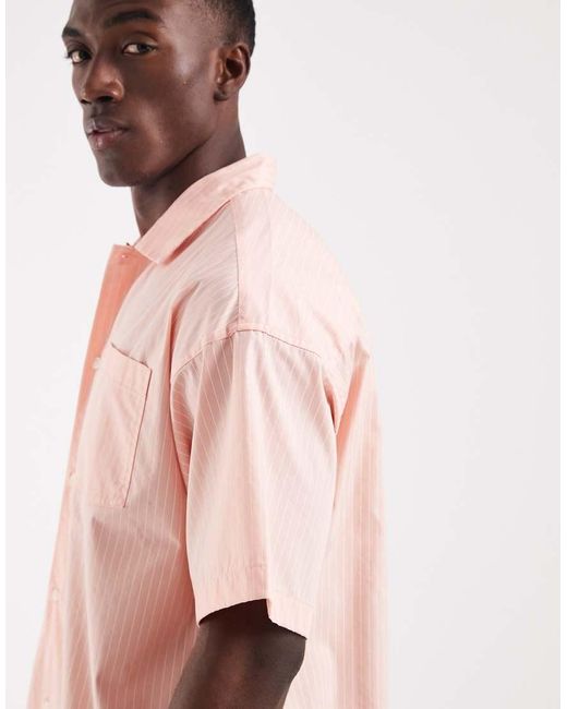 Jack & Jones Pink Boxy Poplin Shirt for men