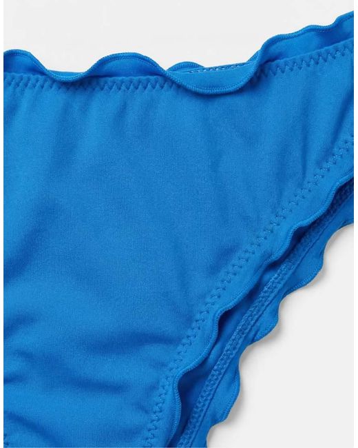 Pull&Bear Blue Ruffled Bikini Bottoms