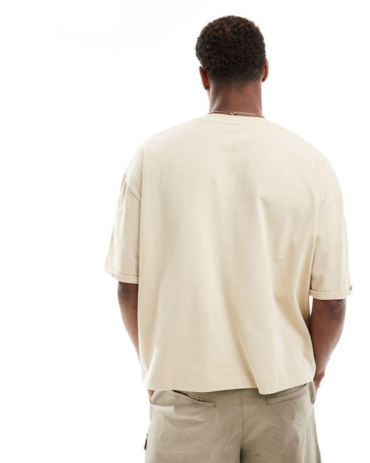 ASOS – schweres oversize-t-shirt in Natural für Herren