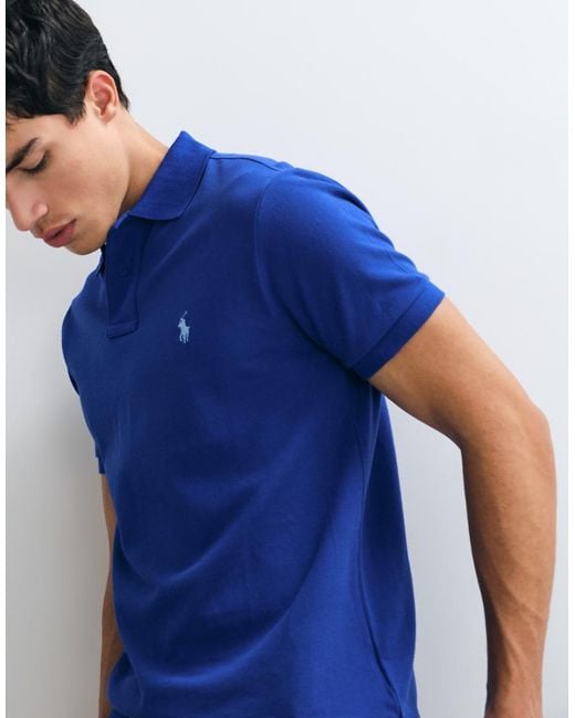 Polo Ralph Lauren Blue Slim Custom Knit Short Sleeve for men