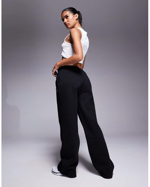 Kaiia Black Logo Wide Leg Sweatpants