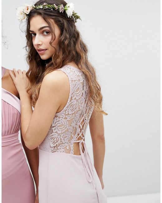tfnc lace up back maxi bridesmaid dress