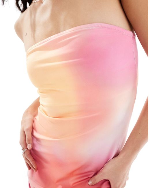 Something New Pink X Larissa Marielle Wehr Slinky Maxi Tube Dress