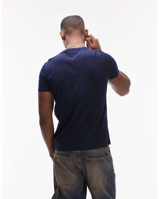 Lacoste Blue Crew Neck Basic Logo T-Shirt for men