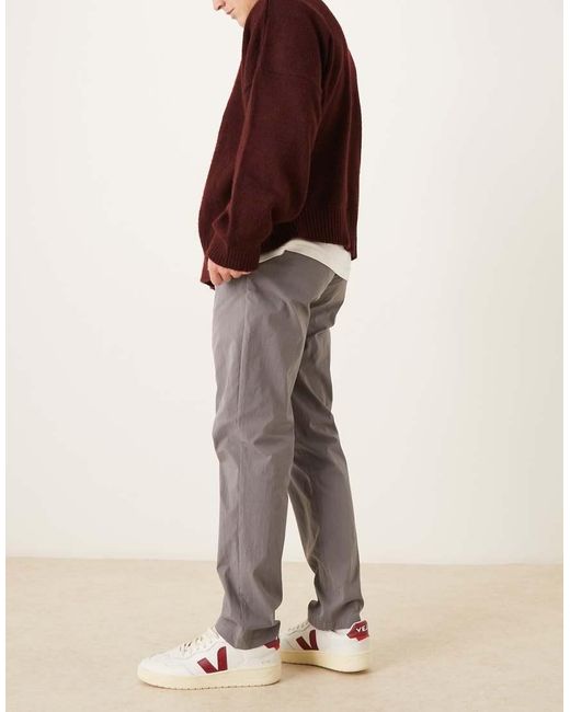 ASOS Gray Slim Pull On Trousers for men