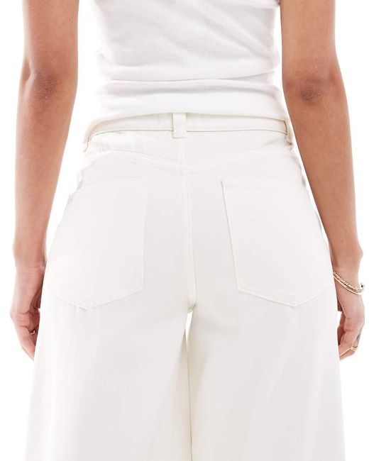 ASOS White High Waist Wide Leg Jeans