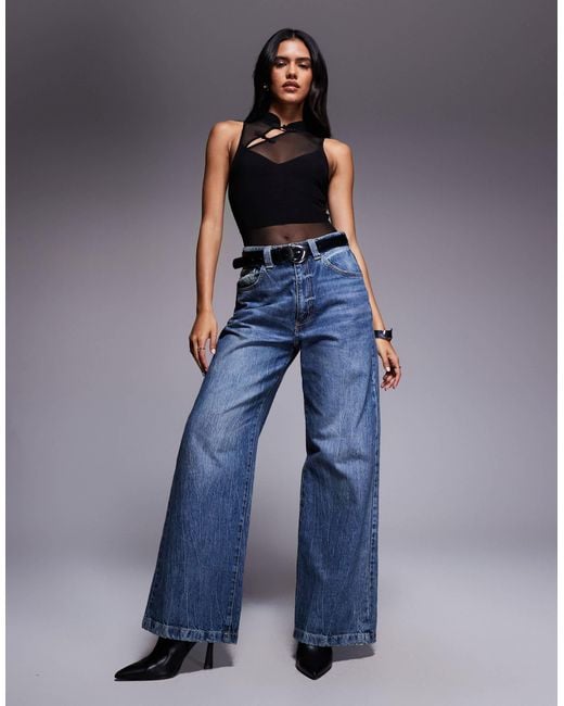 ASOS Blue – body aus durchscheinendem netzstoff