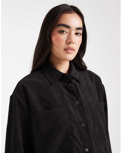ASOS Black Oversized Corduroy Shirt