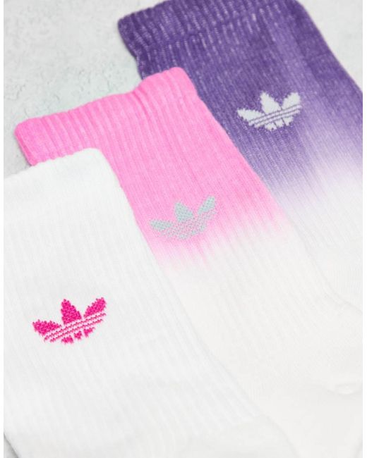 Adidas Originals Set Van 3 Paar Sokken Met Trefoil En Kleurverloop in het White