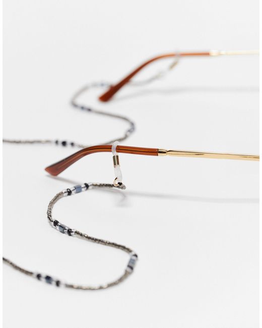 ASOS White Beaded Sunglasses Chain for men