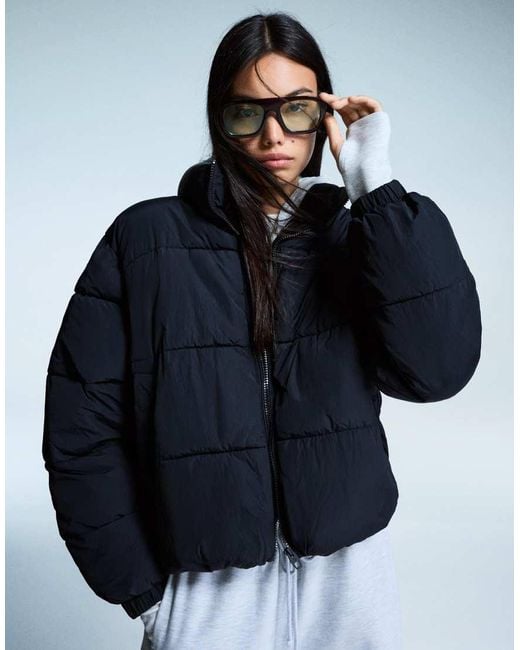 Bershka Blue Puffer Jacket
