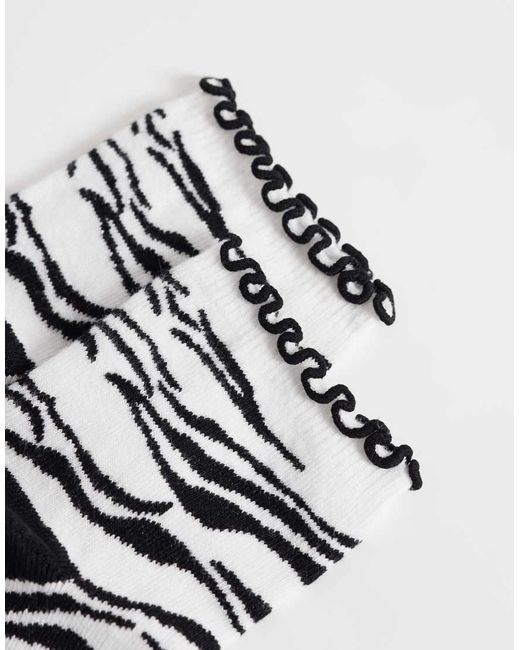 ASOS White Ankle Socks With Frill Edge