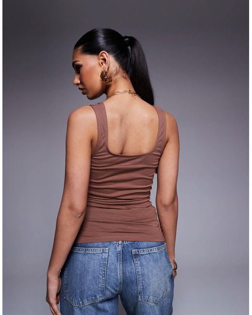 ASOS Blue – tailliertes, gerafftes mieder-trägertop