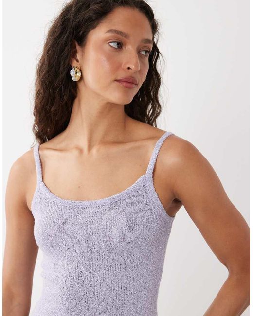 Cotton On Purple Sparkle Mini Knit Dress