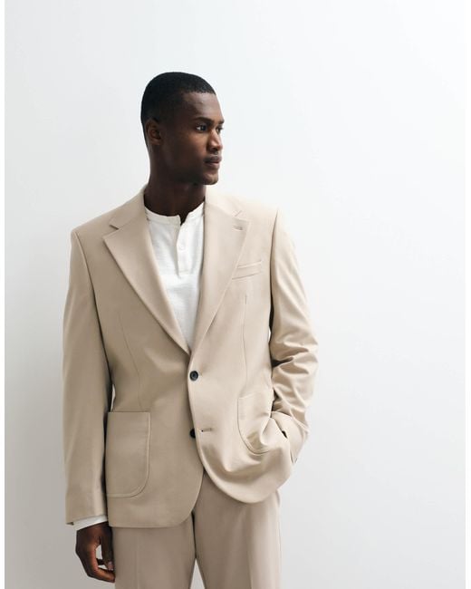 ASOS Natural Flexmaxtm Slim Suit Jacket for men