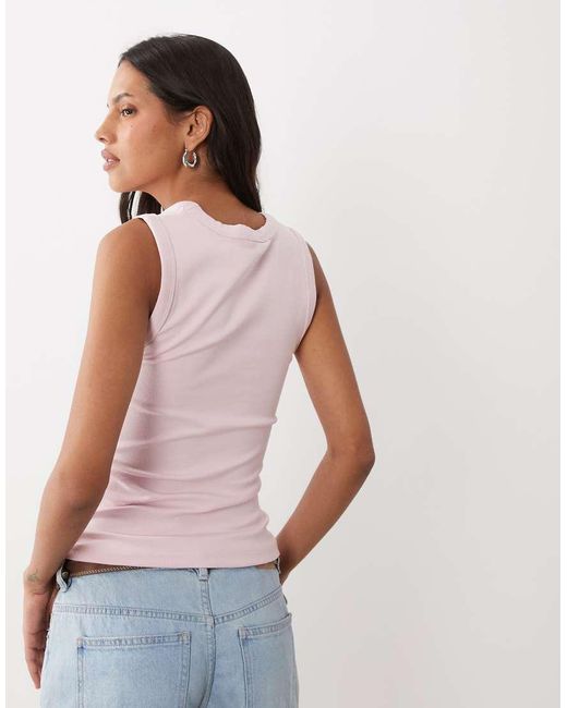 New Look White V Neck Tank Top
