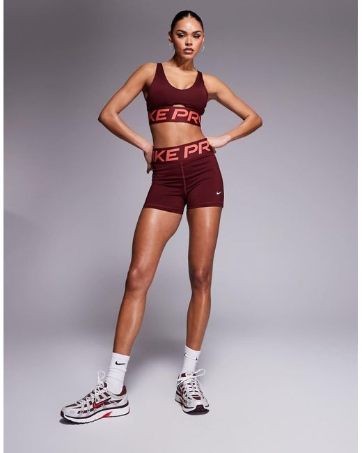 Nike Red Nike Pro Training Dri-fit Sculpt High Wasted 3 Inch legging Shorts