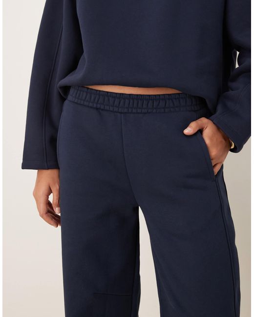 ASOS Blue Premium 500Gsm Seamed Barrel Leg Jogger