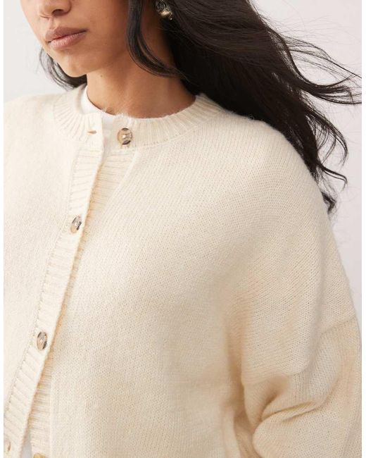Collusion Natural Oversized Crew Neck Cardi