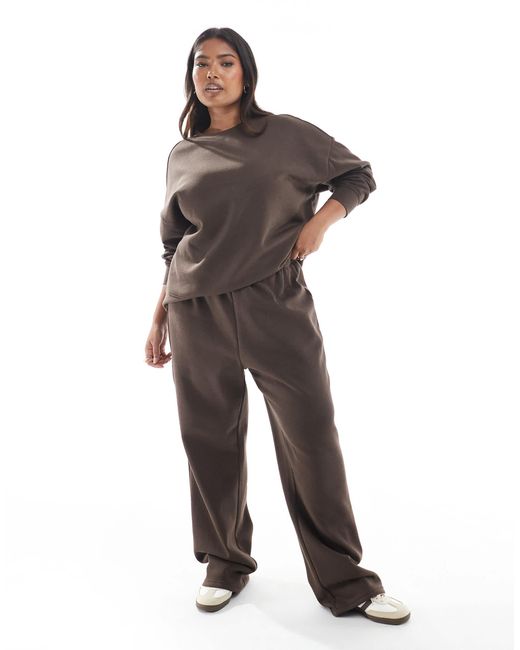 Pieces Plus Brown Pieces curve – weite jogginghose