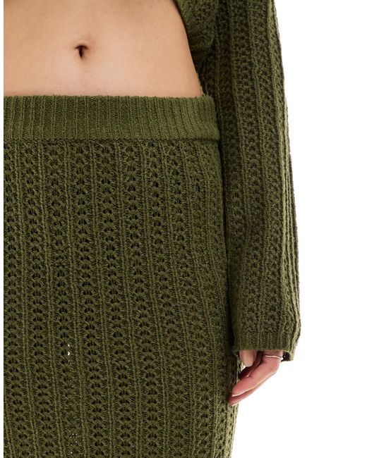ASOS Green Knitted Midi Skirt