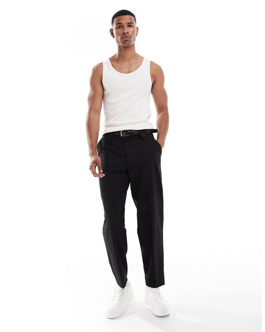 ASOS Set Van 2 Basic Geribbelde Muscle Fit Hemdjes in het White voor heren