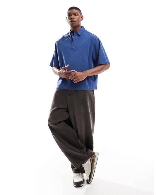 ASOS – kastiges, strukturiertes oversize-hemd in Blue für Herren