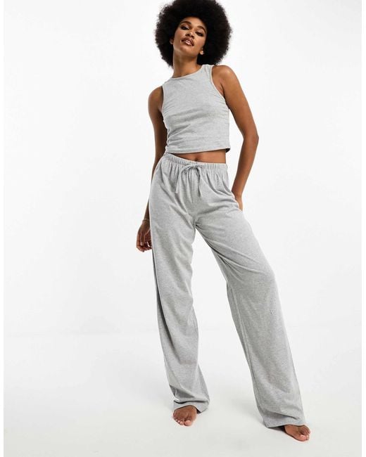 ASOS White Asos Design Tall Mix & Match Cotton Pyjama Trouser