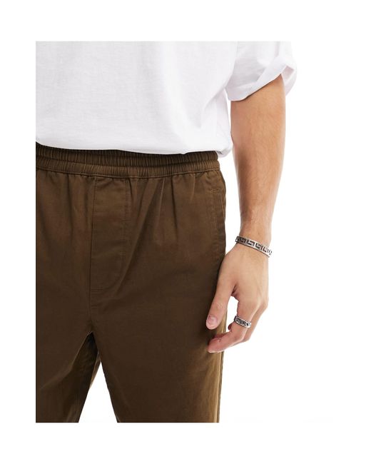 ASOS Brown Relaxed Pull On Trouser for men