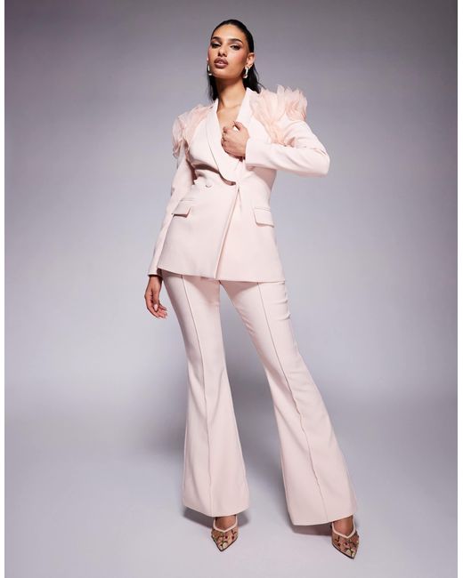 Lavish Alice Purple Tailored Fit And Flare Pants