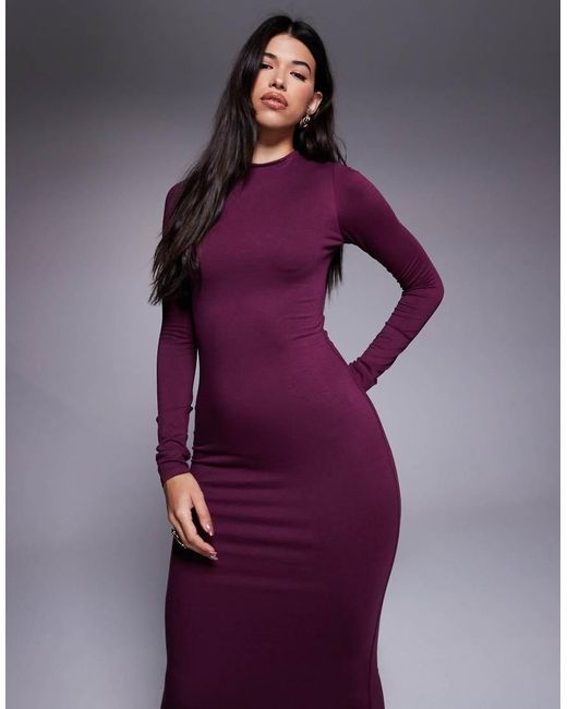 AFRM Purple Juniper Knit Crepe Maxi Dress