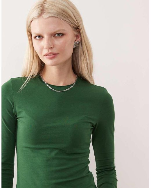 Weekday Green Flare Long Sleeve Top