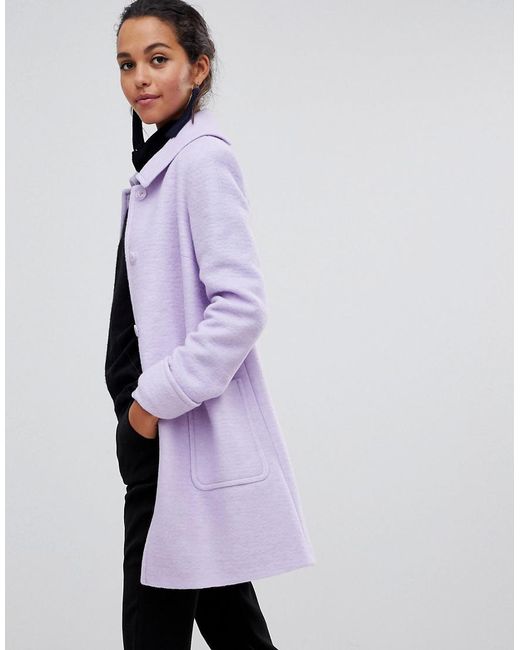 Women S Purple Helene Bermal Swing Coat In Wool Blend