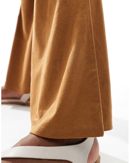 Pantalon évasé en suédine style cowgirl - fauve Miss Selfridge en coloris Brown
